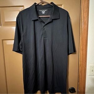Black semi dress shirt. Great for a casual Friday or a round of golf.